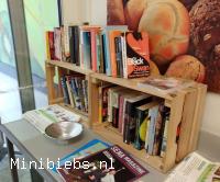 Boeken bij de ingang van de MCD Alledag. minibieb MCD Alledag.
