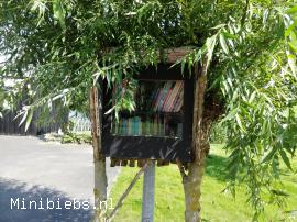 Minibieb in de nieuwe wijk Warande in Lelystad. minibieb Zwerfboekenkast Oeverzegge.